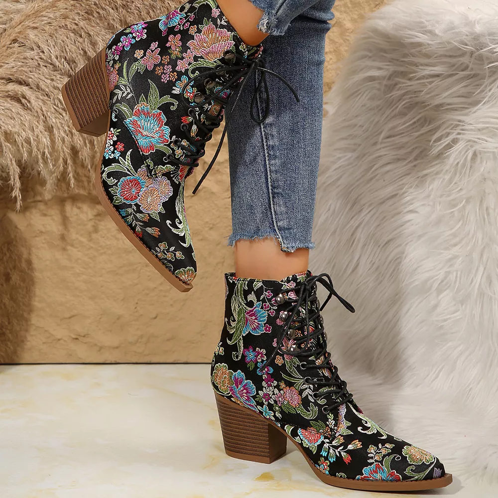 Point Toe Block Heels Boots, image 9