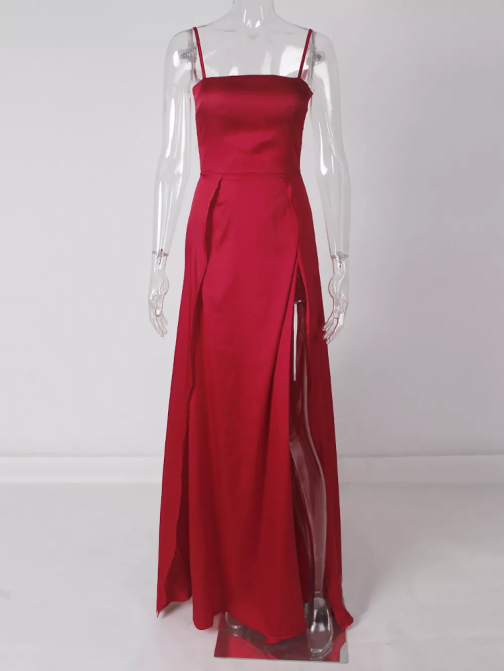 Spaghetti Strap High-Slit Maxi Dress, image 13