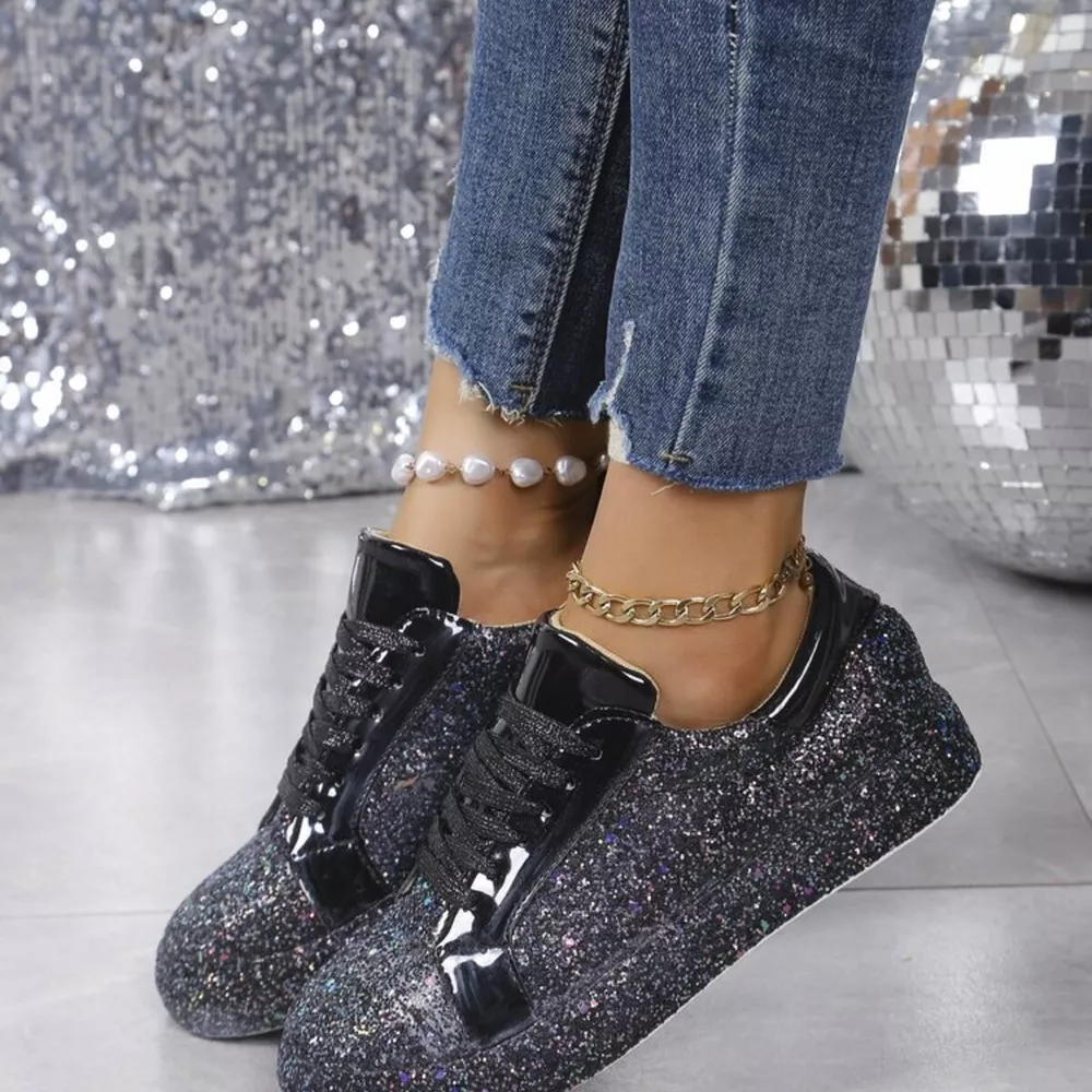 Sparkling Lace Up Sneakers, image 6