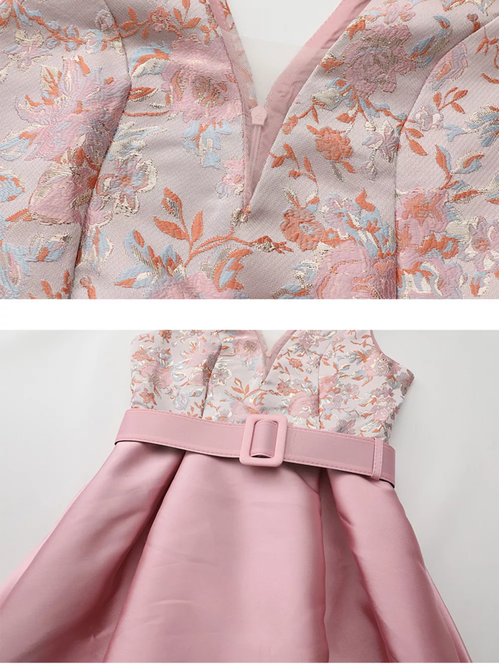 Floral Sleeveless Belted Midi Dress, image 8