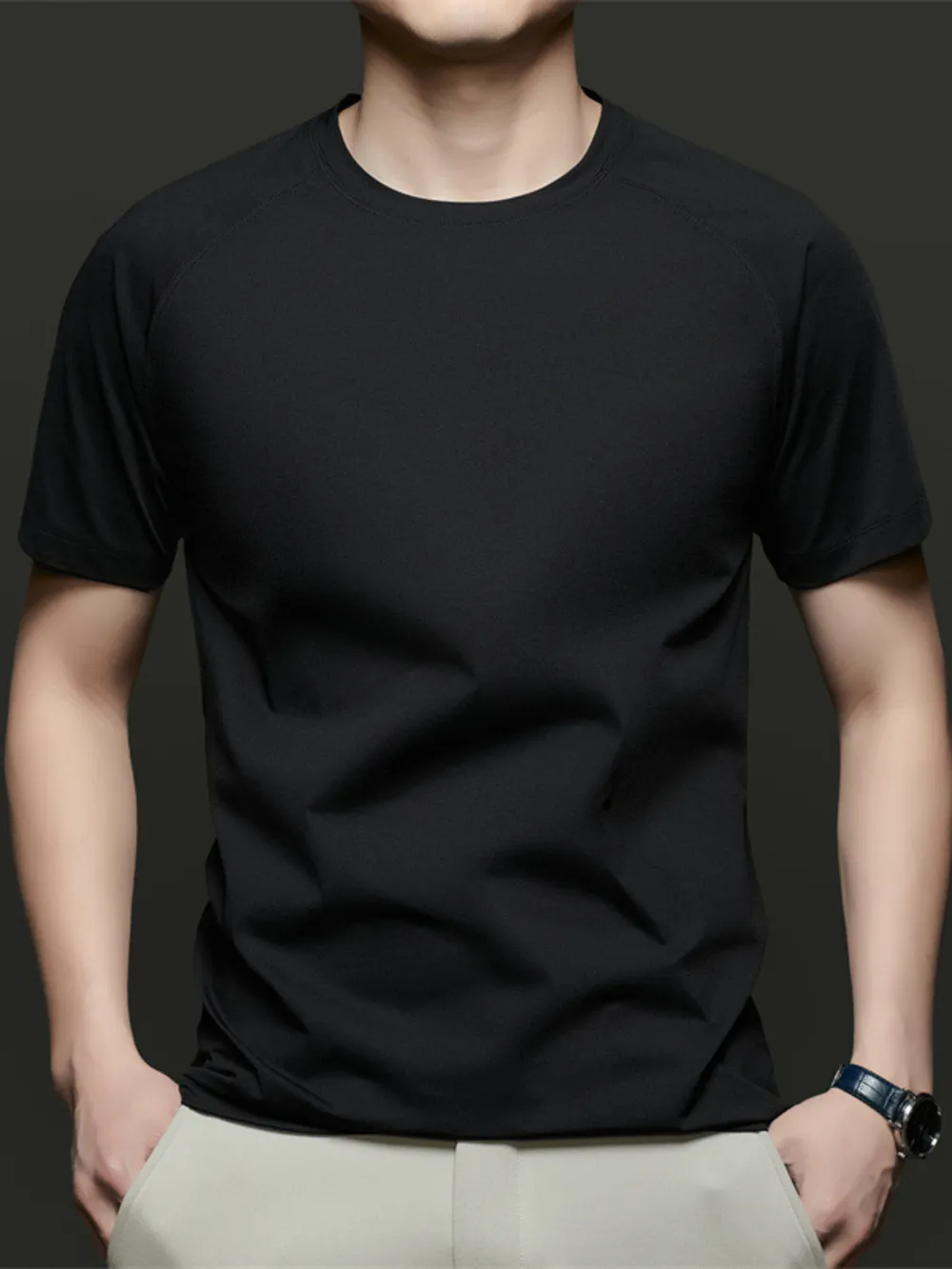 Men's Plus Size Round Neck Short Sleeve T-Shirt
