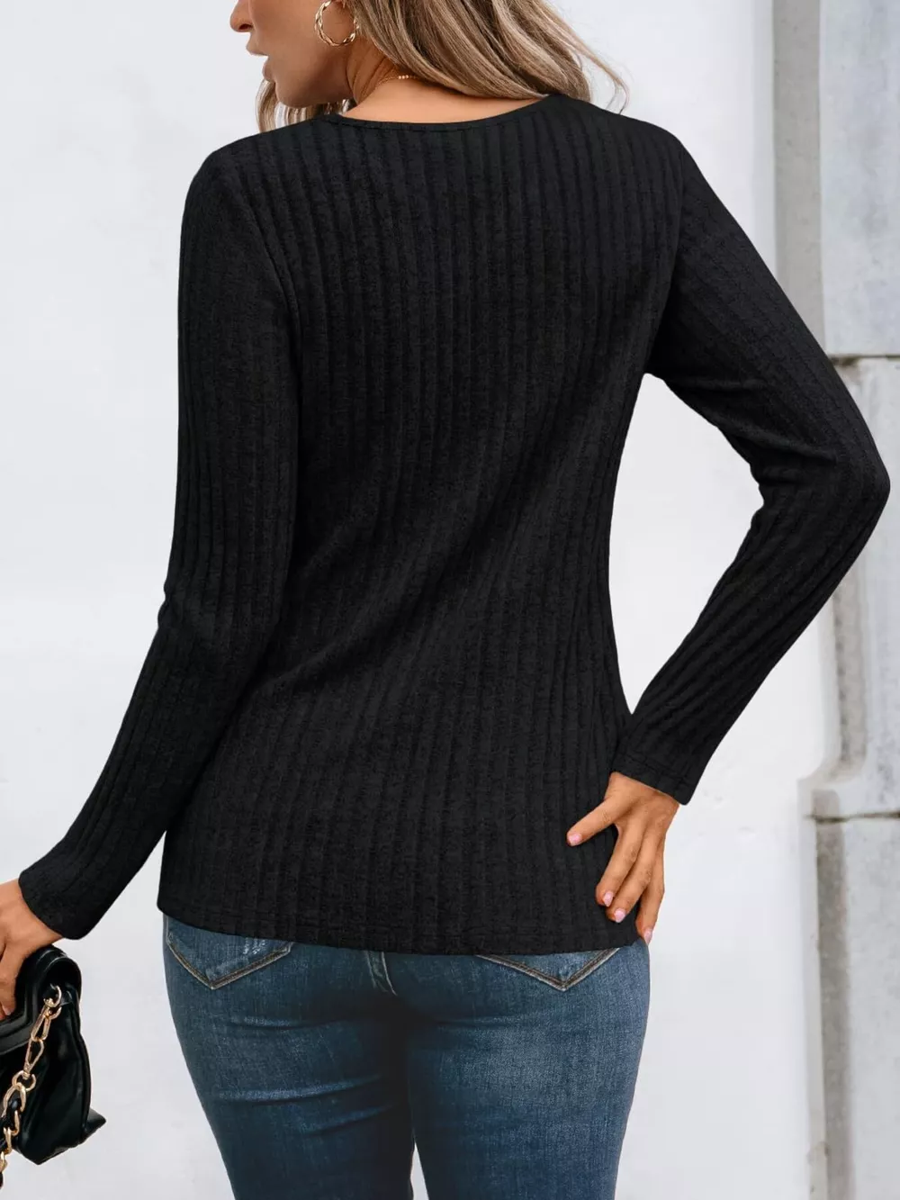 Ribbed Long Sleeve T-Shirt, image 15