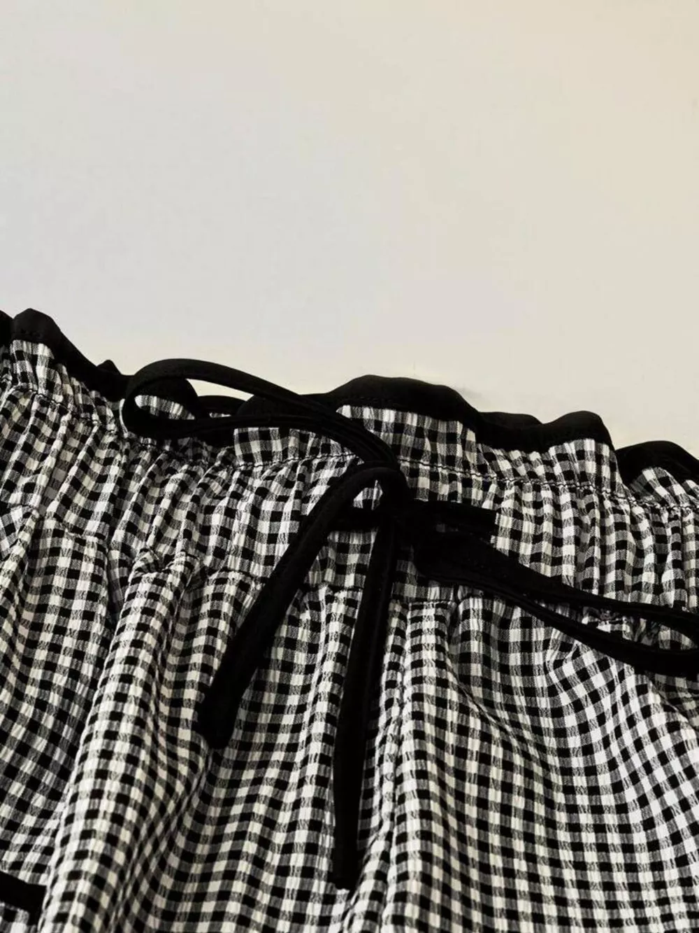 Gingham High-Waisted Wide-Leg Pants, image 2