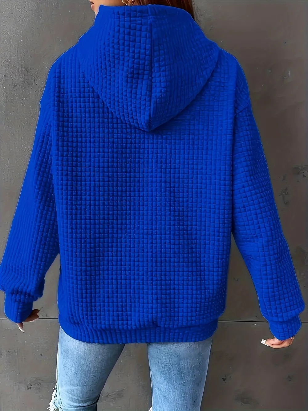 Textured Knit Drawstring Hoodie, image 9