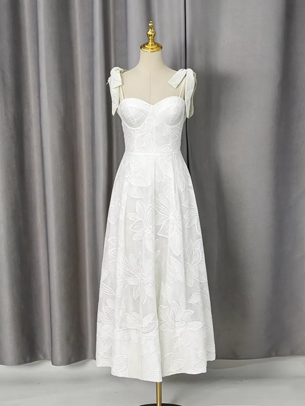 Sweetheart Neck Tie-Strap Dress, image 15