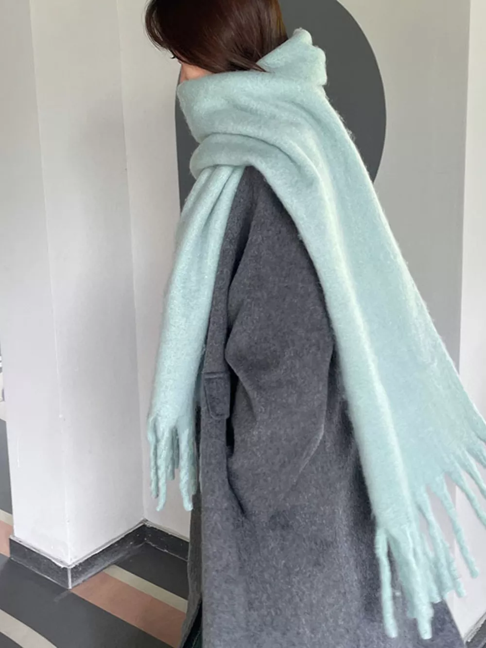 Solid Color Fringe Scarf, image 7