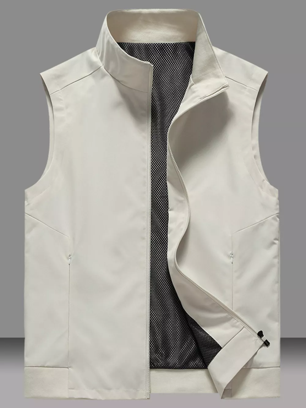 Men's Plus Size Zip Up Vest Coat, image 5