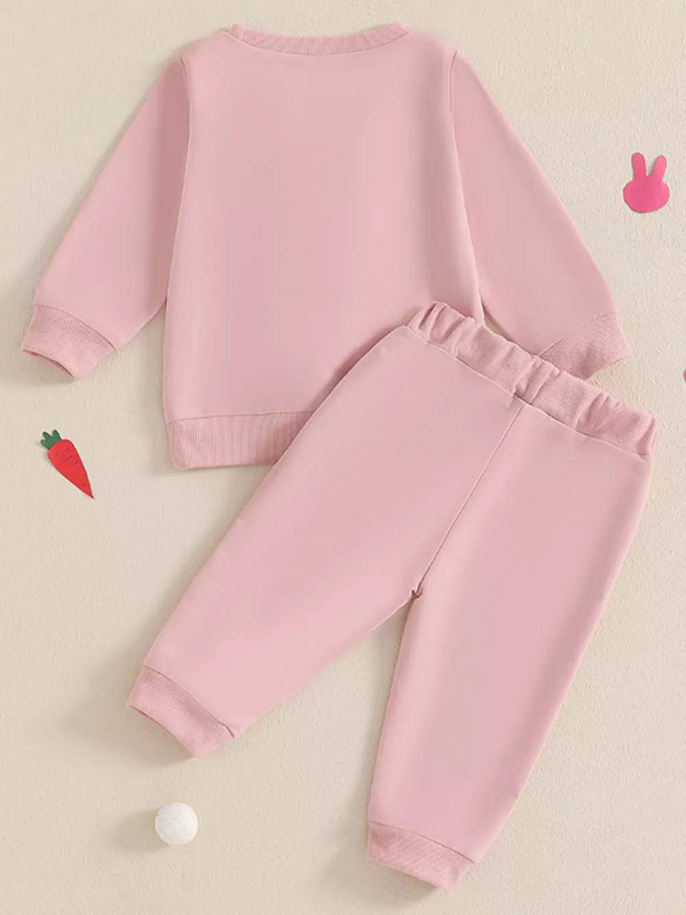 Children's Bunny Applique Top and Pants Outfit Set, image 15
