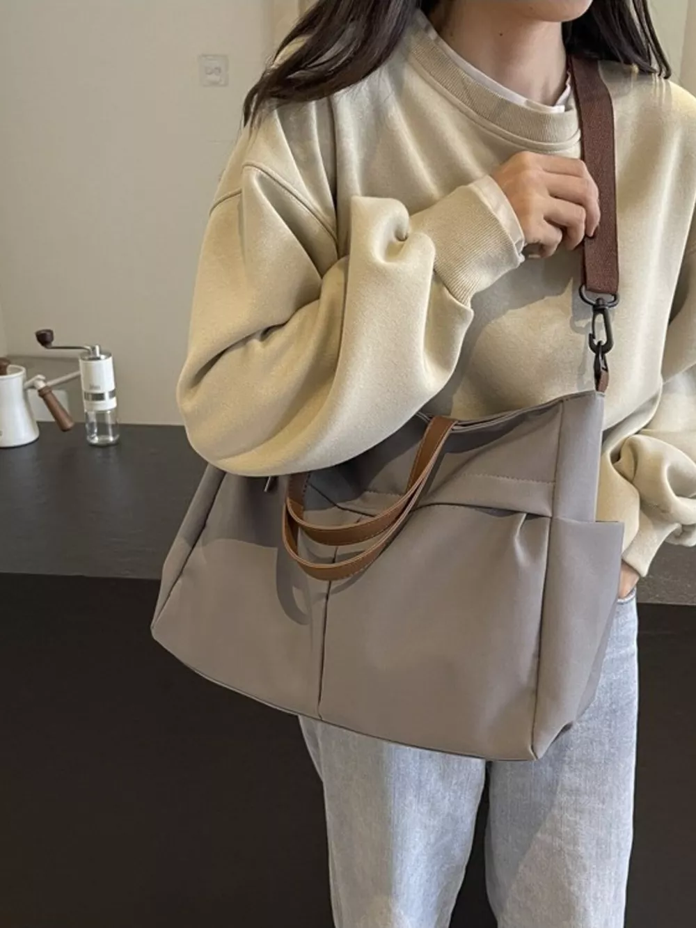 Casual Lightweight Nylon Tote Handbag, image 5