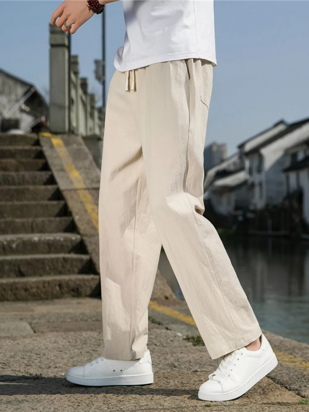 Men's Plus Size Loose Fit Drawstring Casual Pants, image 9