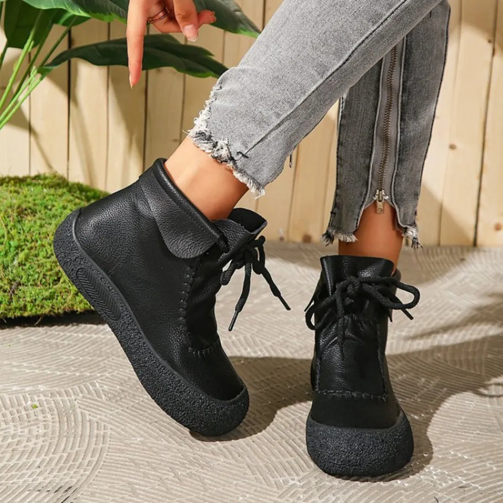 Lace-Up Platform Ankle Boots, image 4