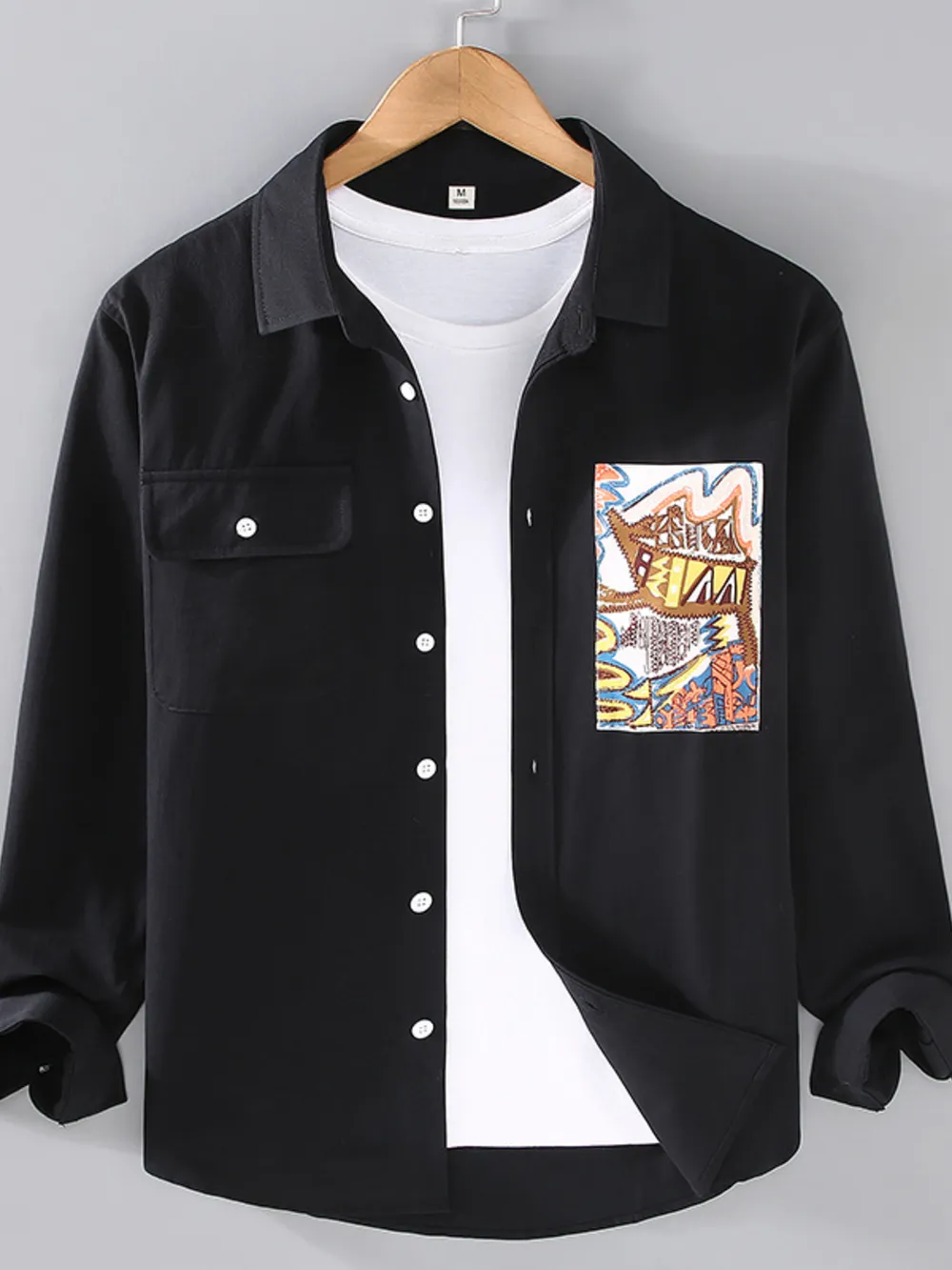 Men's Plus Size Button Up Long Sleeve Shirt