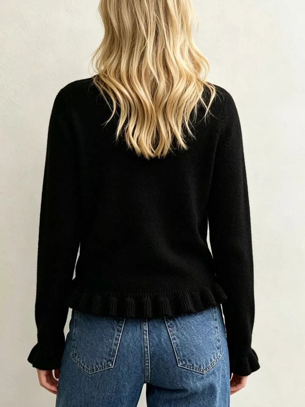 Ruffle-Trimmed Crew Neck Sweater, image 10