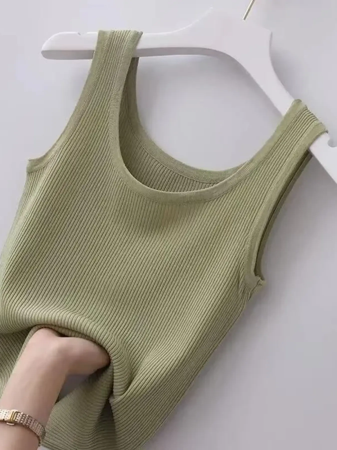 Plus Size Ribbed Knit Scoop Neck Tank Top, image 10