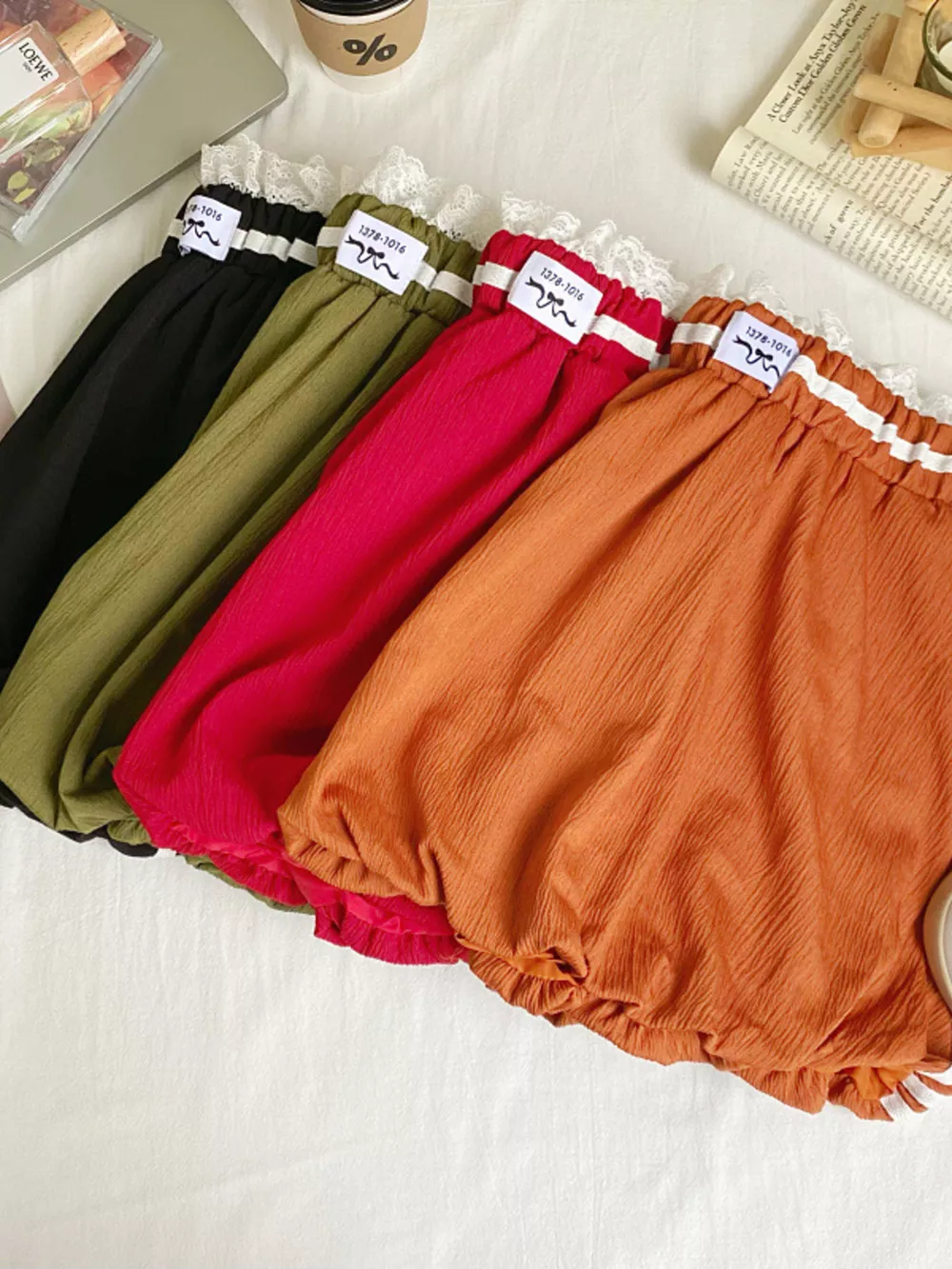 Lace Trim Elastic Waist Mini Skirt, image 12