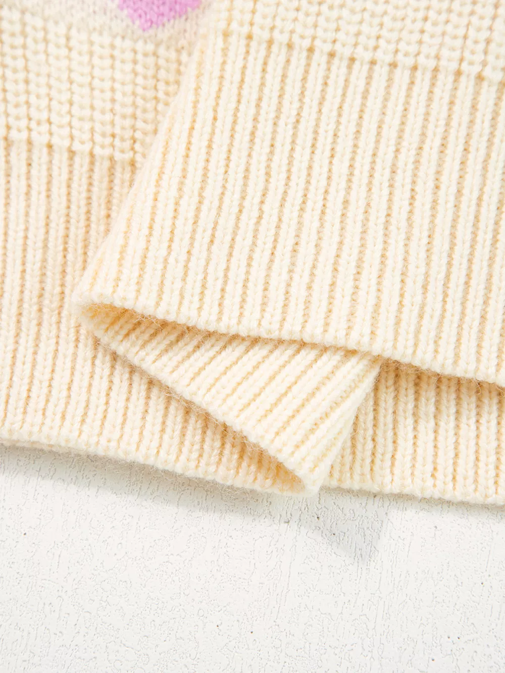 Heart Pattern Valentine Ribbed Knit Sweater, image 6
