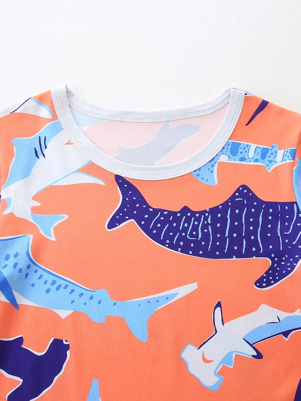 Children's Shark Print Casual Tee and Shorts Set, image 3