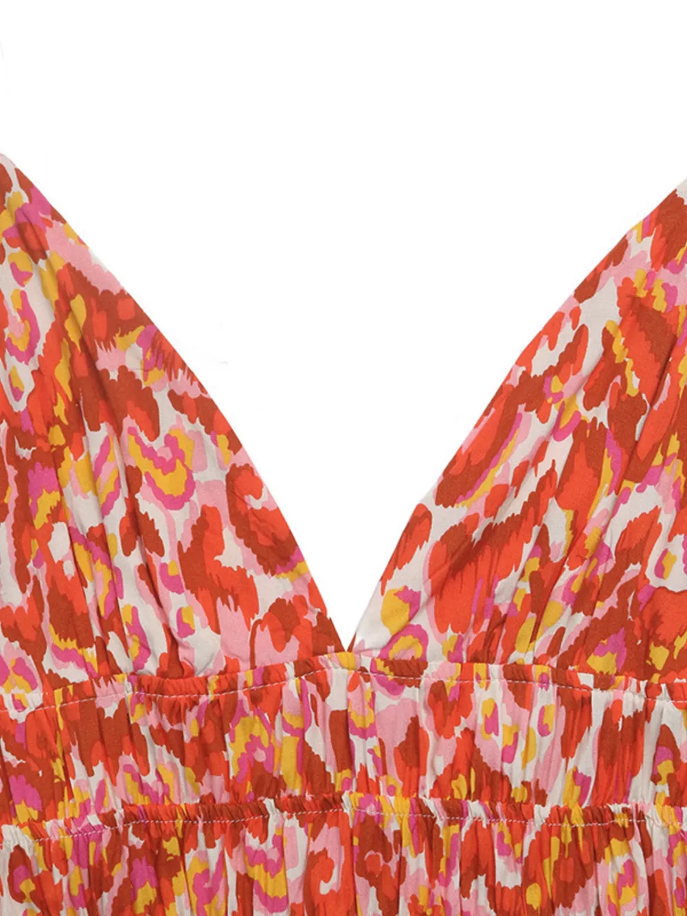 Printed V-Neck Sleeveless Smocked Maxi Dress, image 6