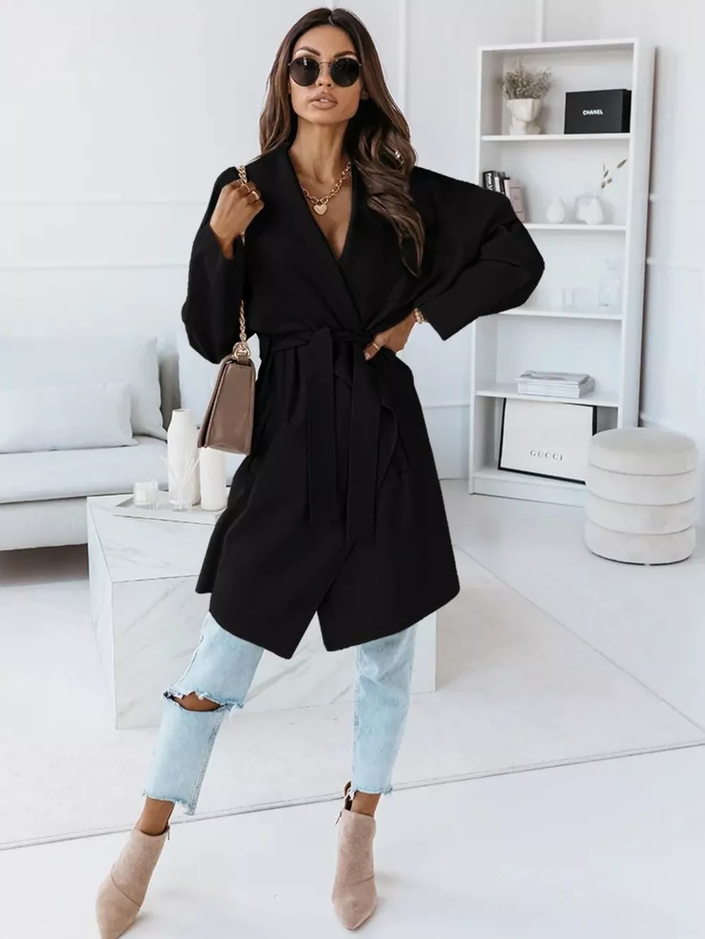 Tie Waist Long Sleeve Outerwear, image 15