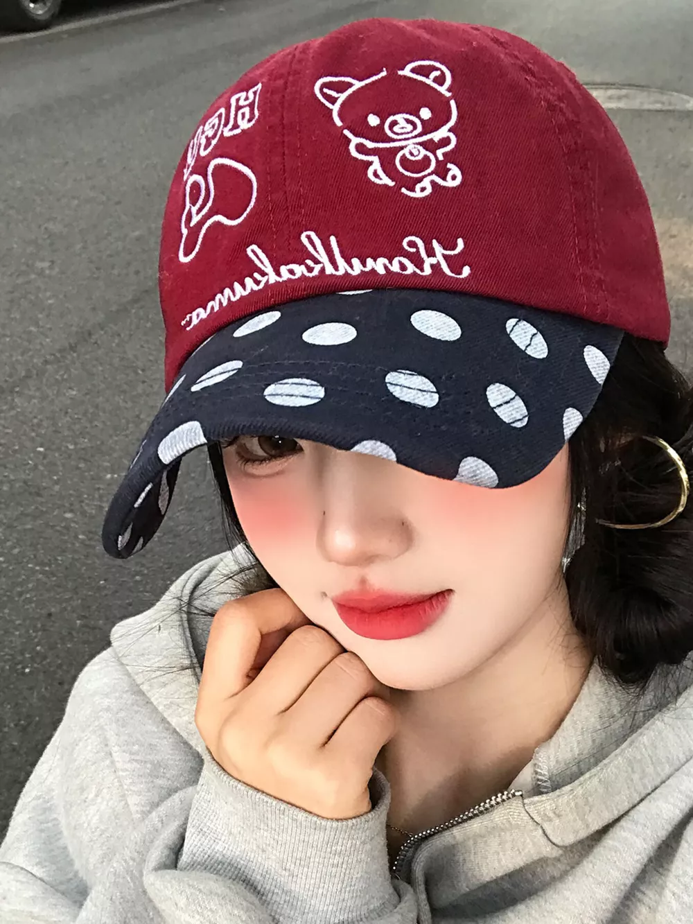 Polka Dot Embroidered Baseball Cap, image 6