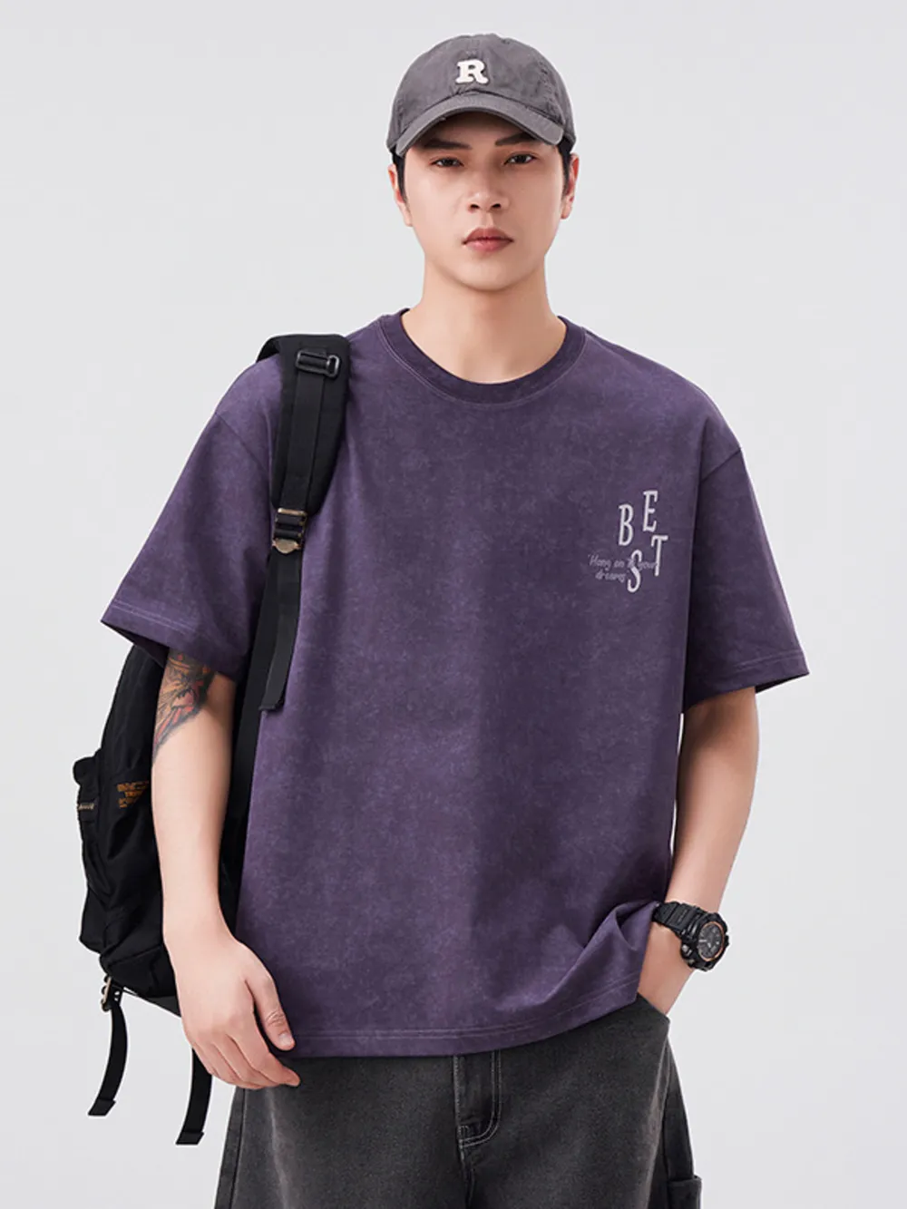Men's Plus Size Round Neck Short Sleeve T-Shirt