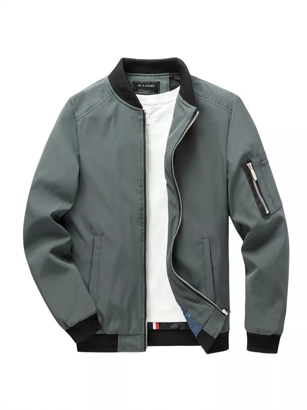 Men's Plus Size Casual Lightweight Bomber Jacket, image 6
