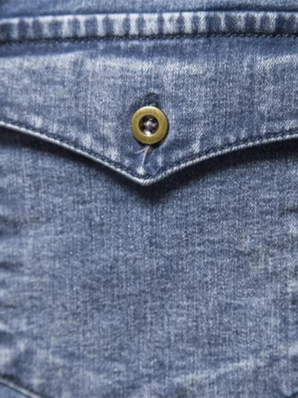 Men's Button Up Long Sleeve Denim Shirt, image 12