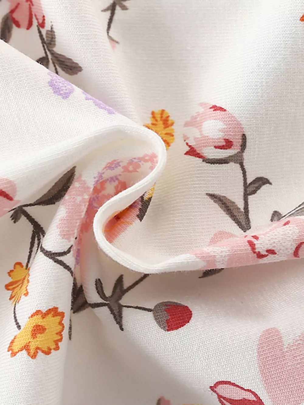 Children's Floral Print Ruffle Collar Dress, image 3