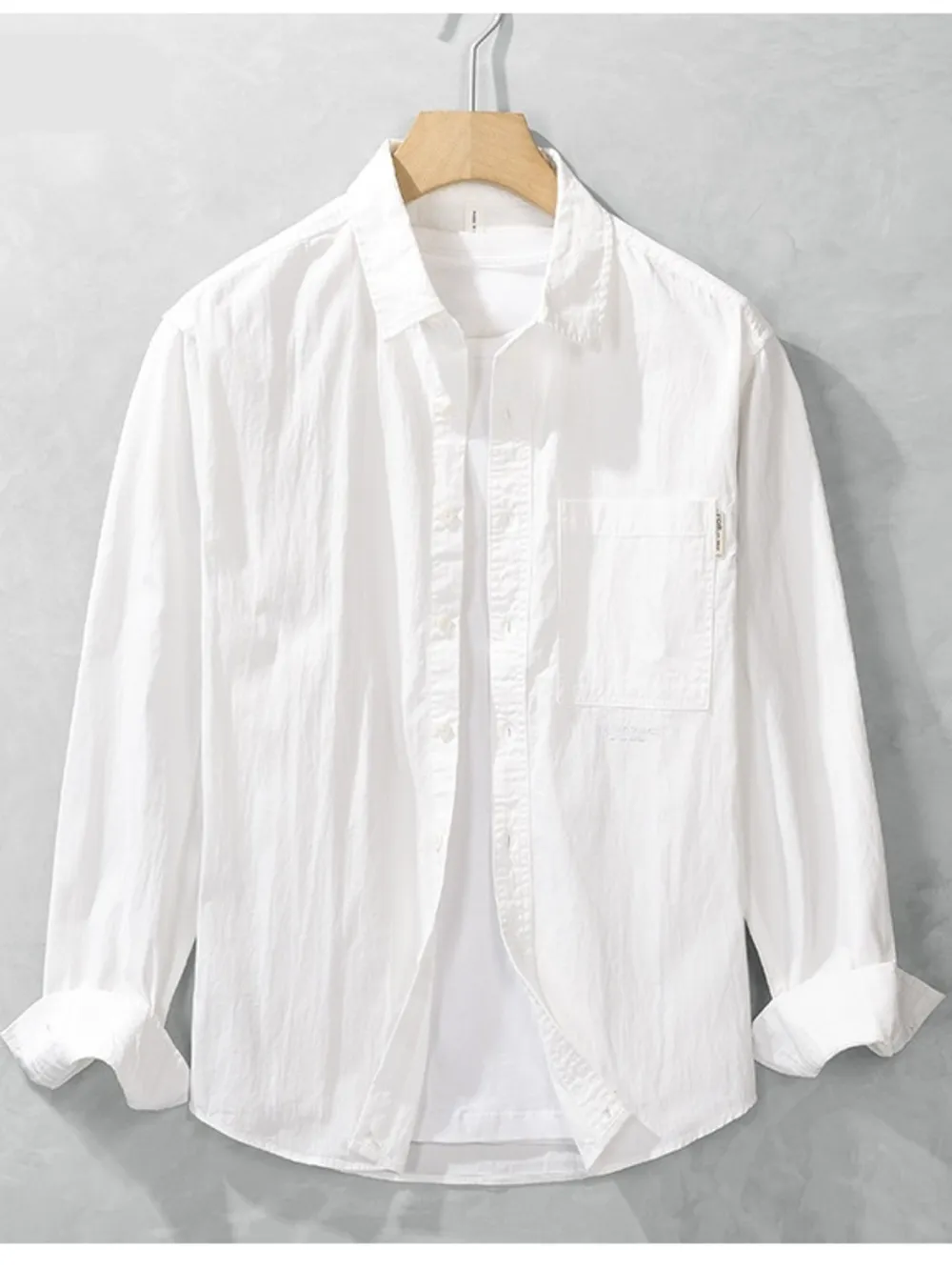 Men's Plus Size Button Up Long Sleeve Shirt, image 2