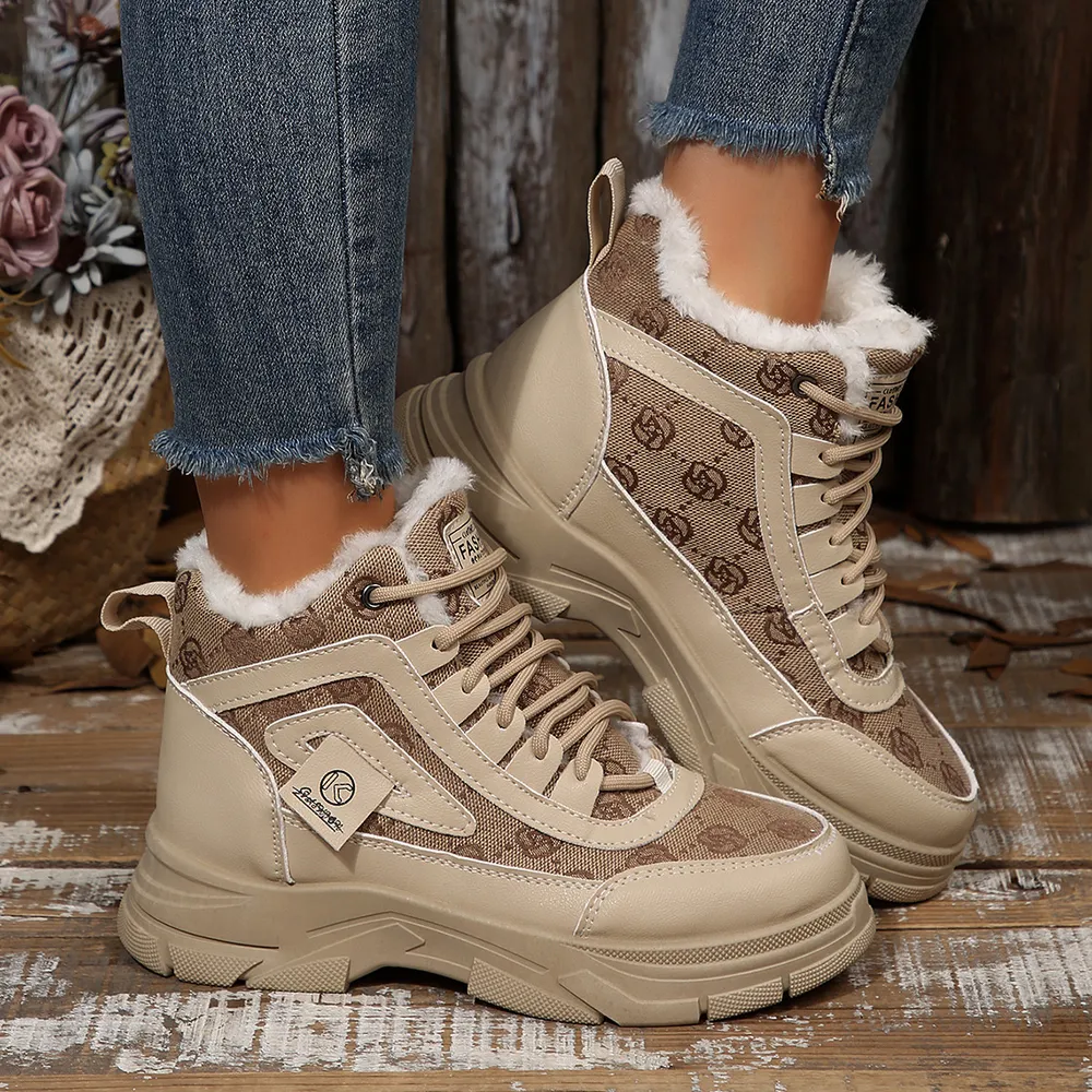 High-Top Platform Chunky Sneaker Boots with Lace-Up, image 9