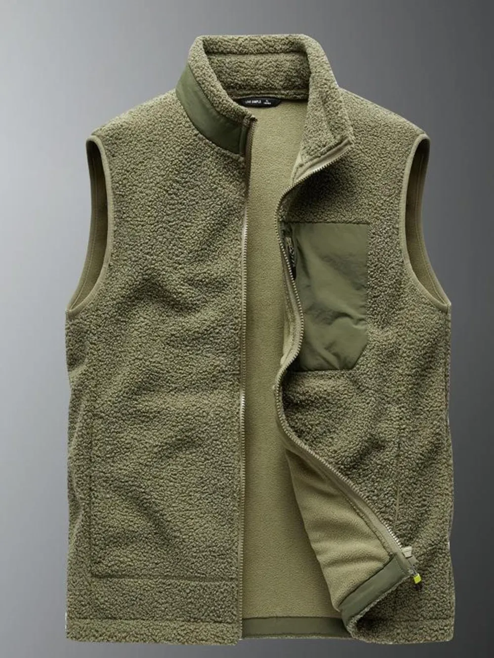 Men's Plus Size Zip Up Vest with Pockets, image 8