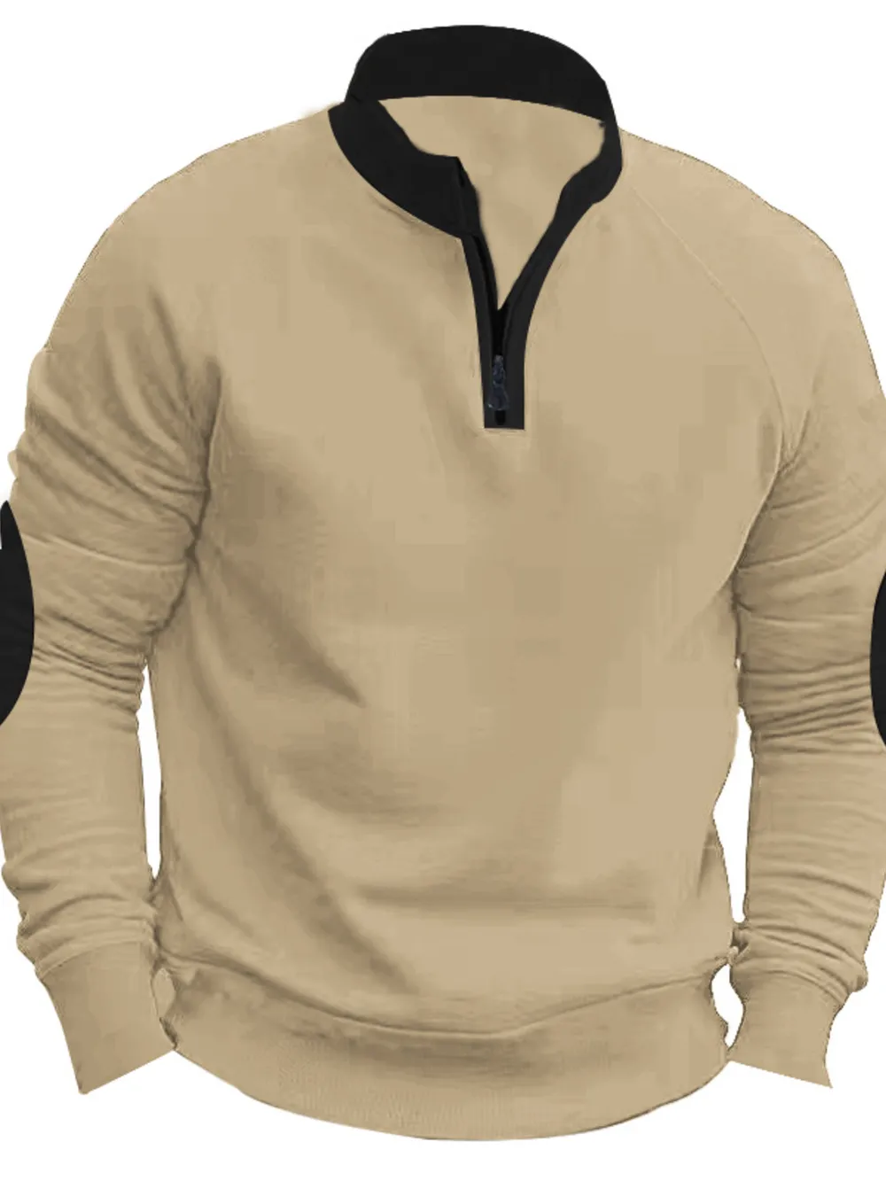 Men's Full Size Quarter-Zip Contrast Trim Sweatshirt Plus Size, image 5
