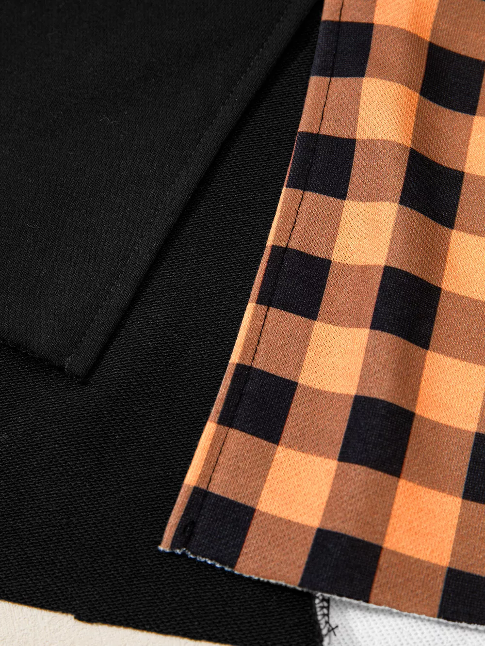Patchwork Plaid Pumpkin Face Long Sleeve Top, image 9