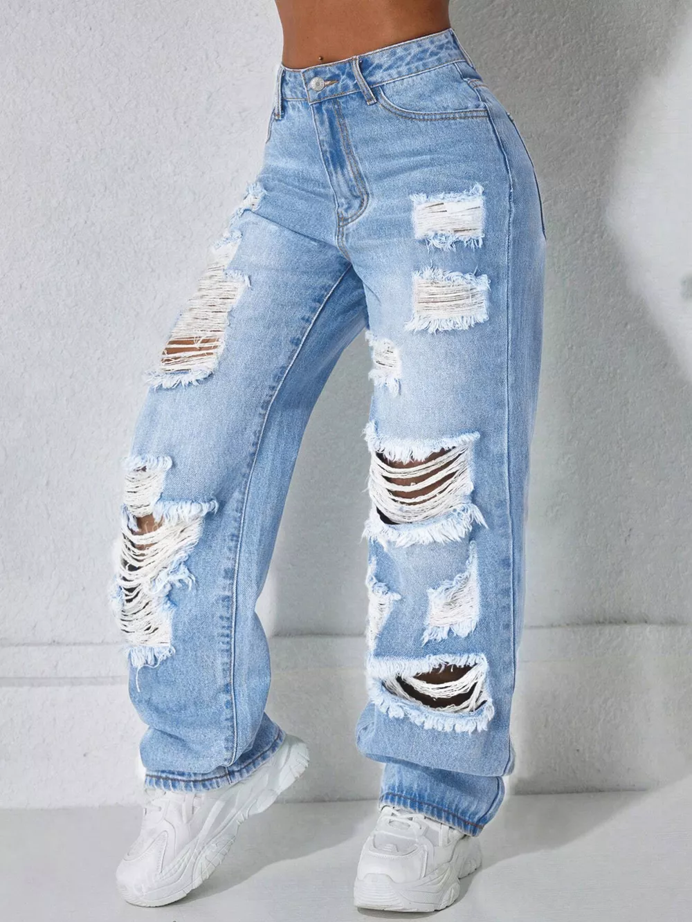 Distressed Wide Leg Jeans, image 7