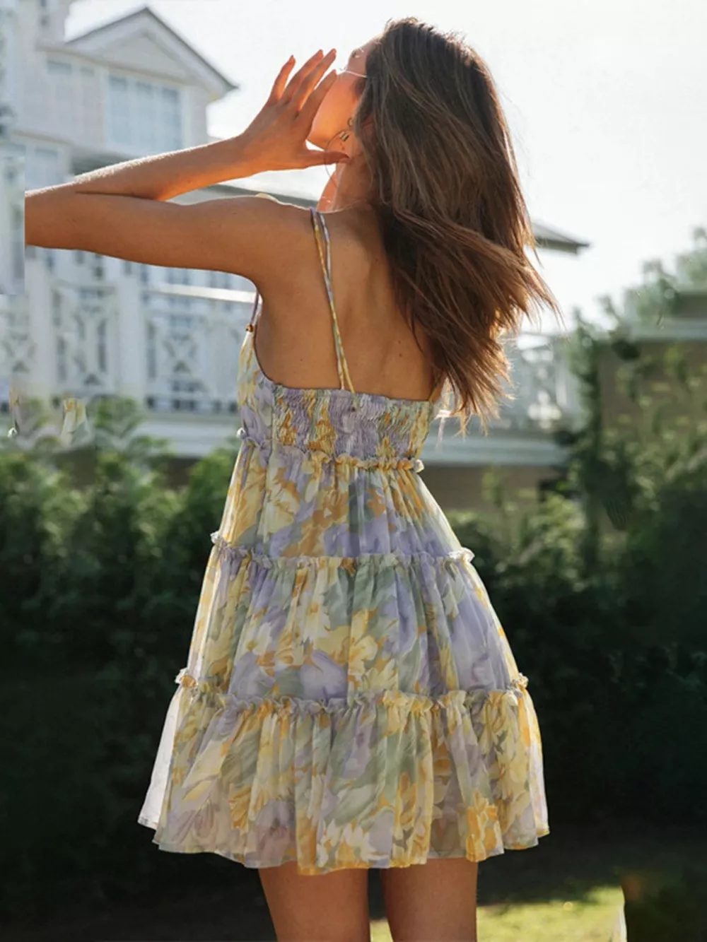 Floral Print Ruffle Tiered Mini Dress, image 11