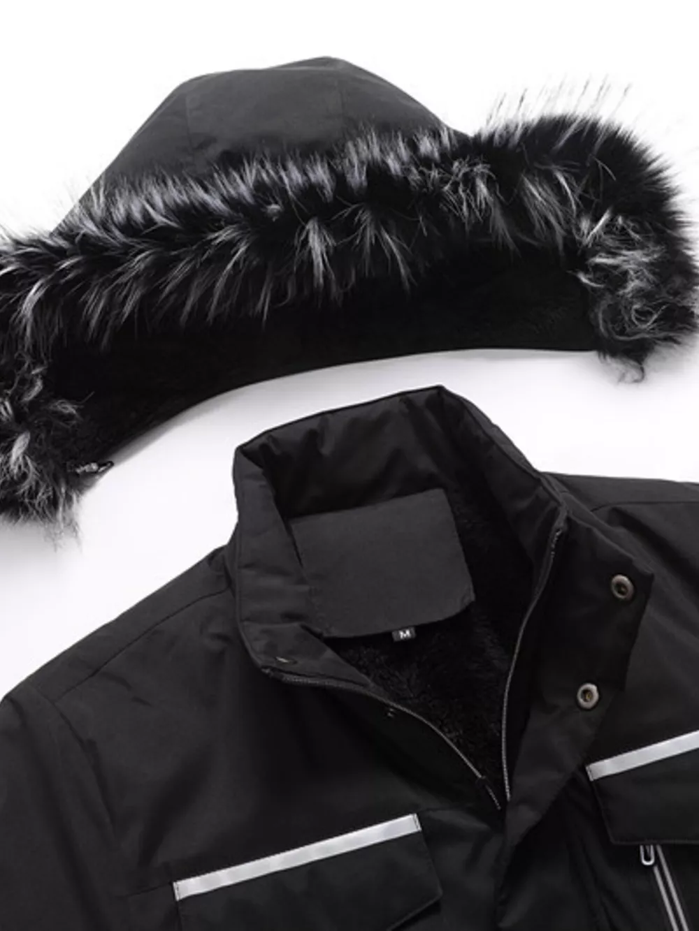 Men's Plus Size Fur Hooded Winter Parka Coat, image 6