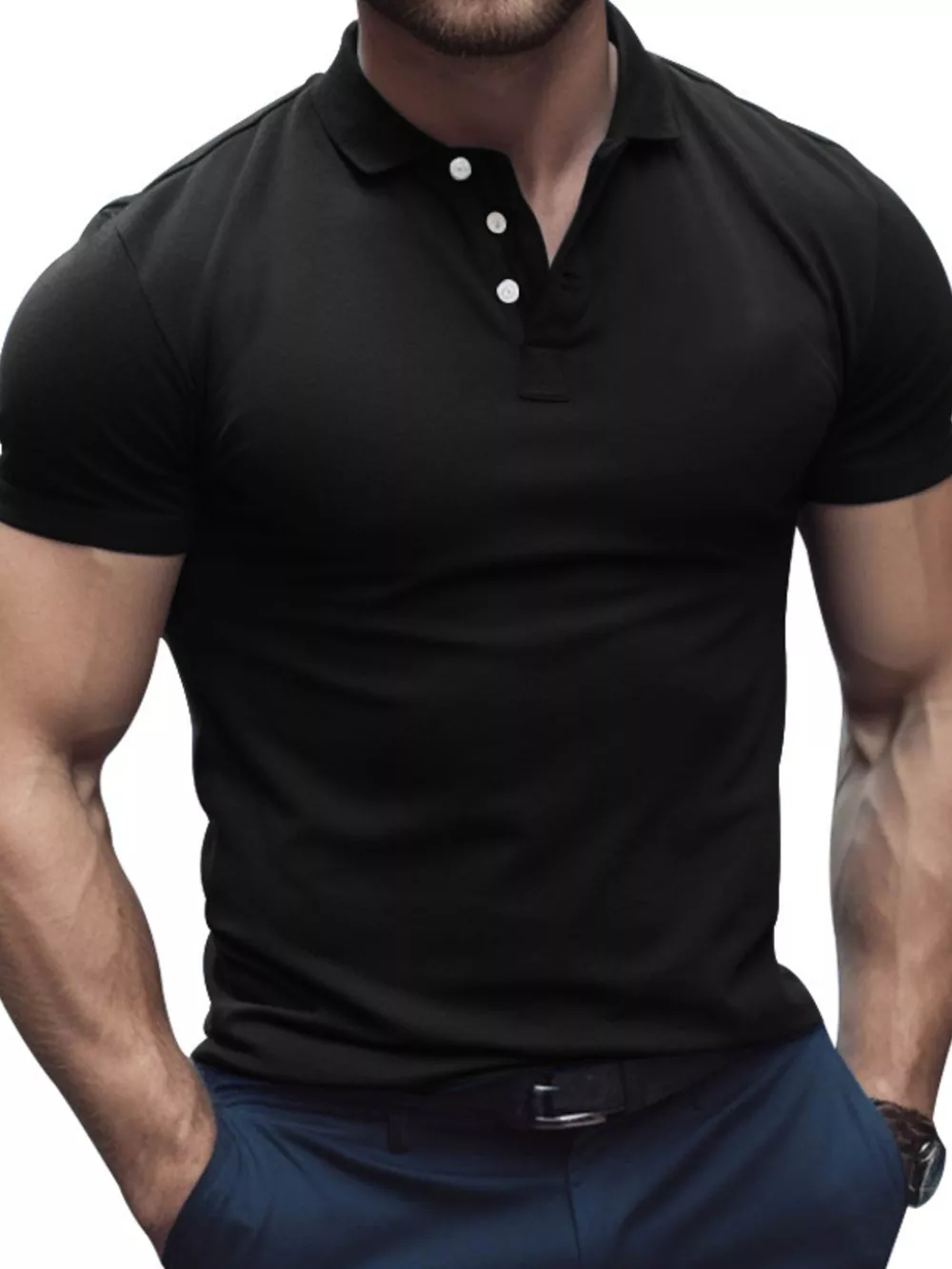 Men's Full Size Slim Fit Short Sleeve Polo Plus Size