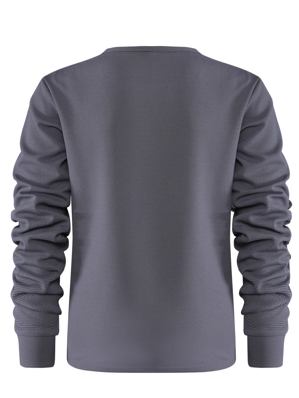 Men's Plus Size Waffle Knit Long Sleeve T-Shirt, image 6