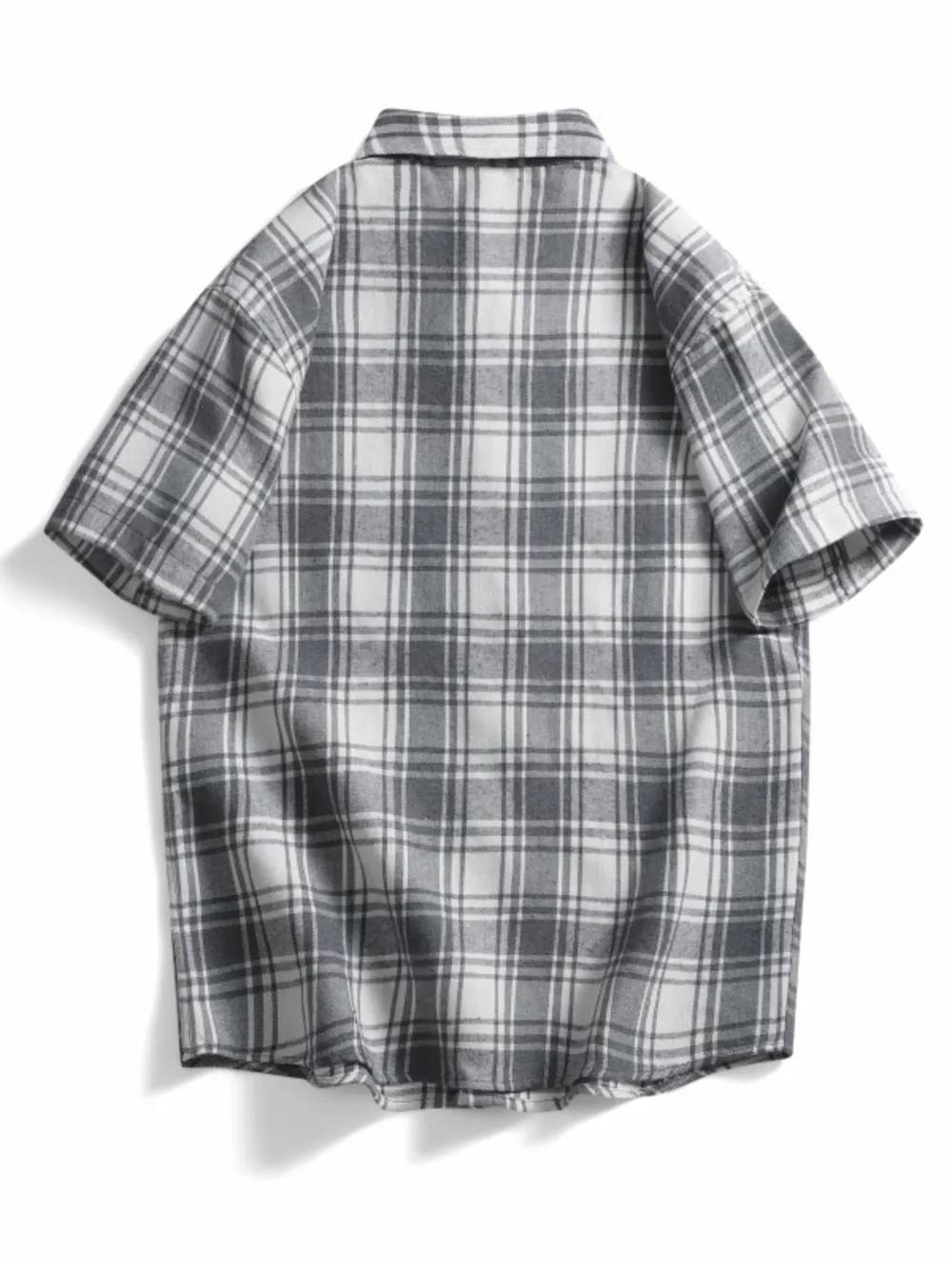 Men's Plus Size Casual Plaid Short Sleeve Shirt, image 3
