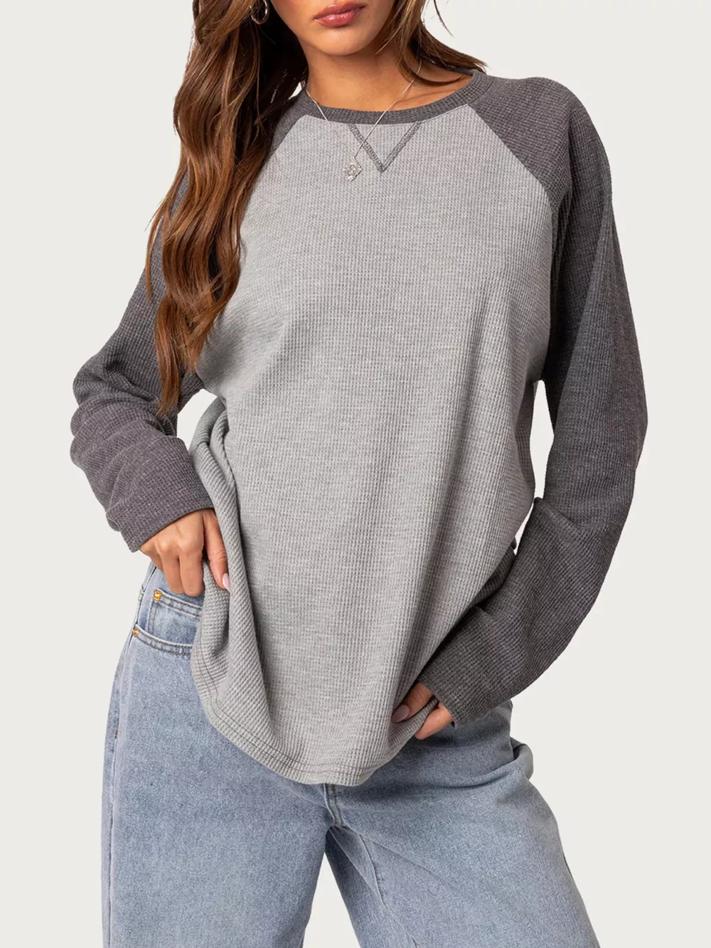 Color-Block Raglan Long Sleeve T-Shirt, image 6