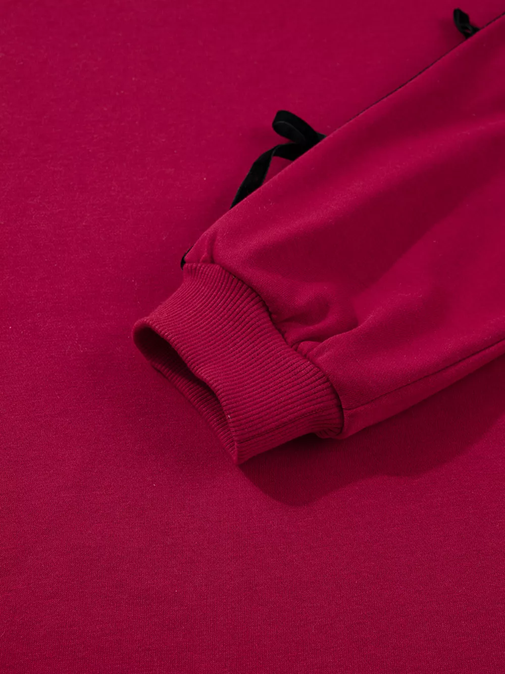 Contrast Striped Bow Detail Drop Shoulder Sweatshirt Dress with Pockets, image 9