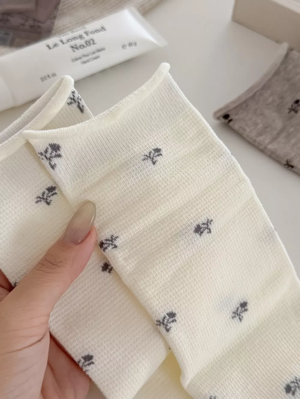 Floral Print Crew Socks, image 4