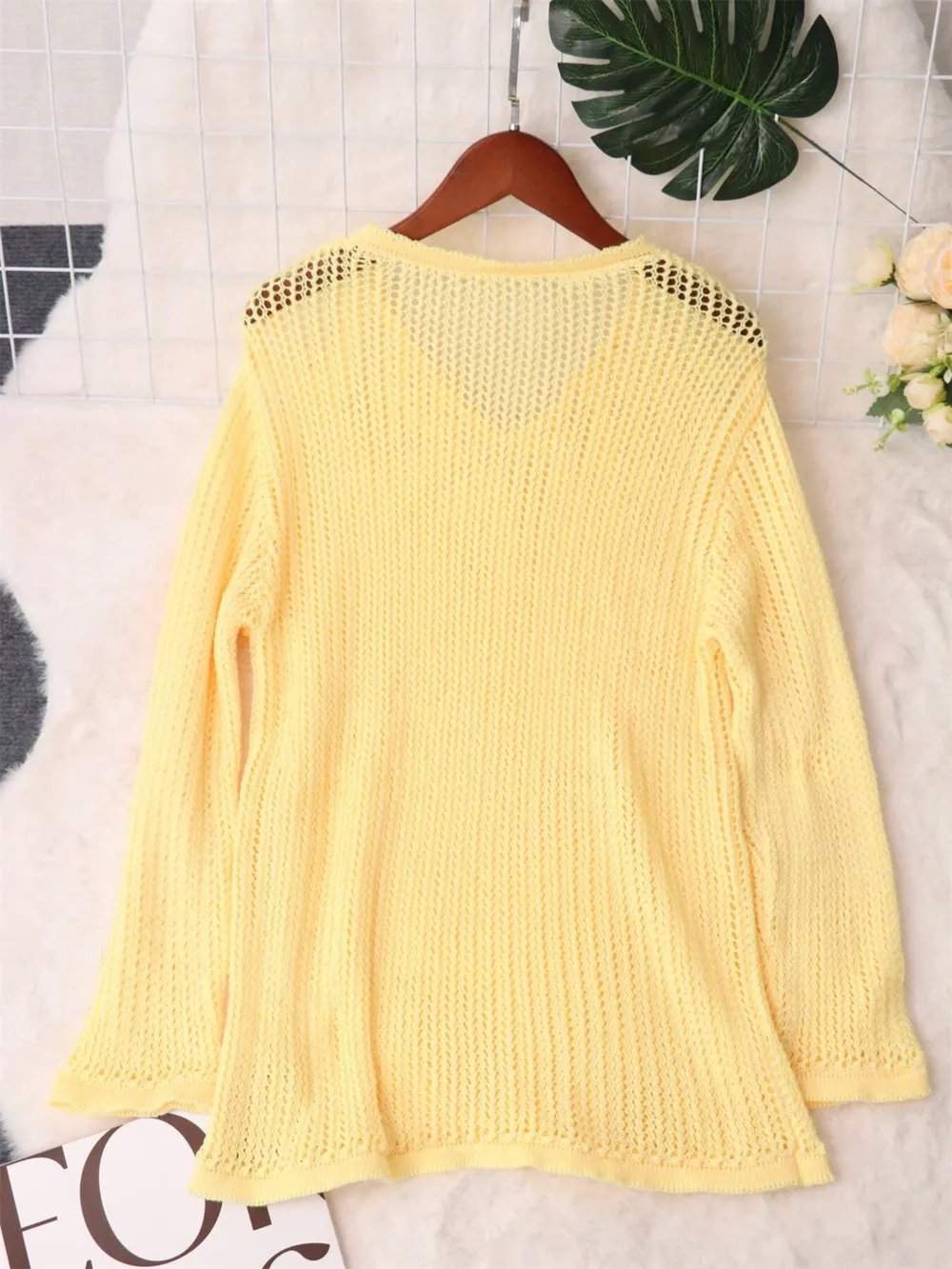 Openwork Relaxed Fit Knit Cover Up, image 21