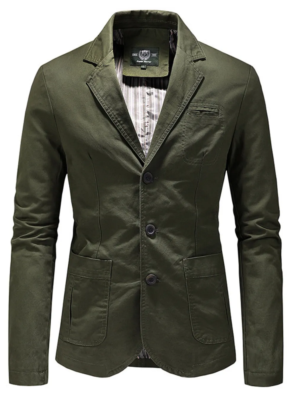 Men's Plus Size Casual Slim Fit Button Up Blazer