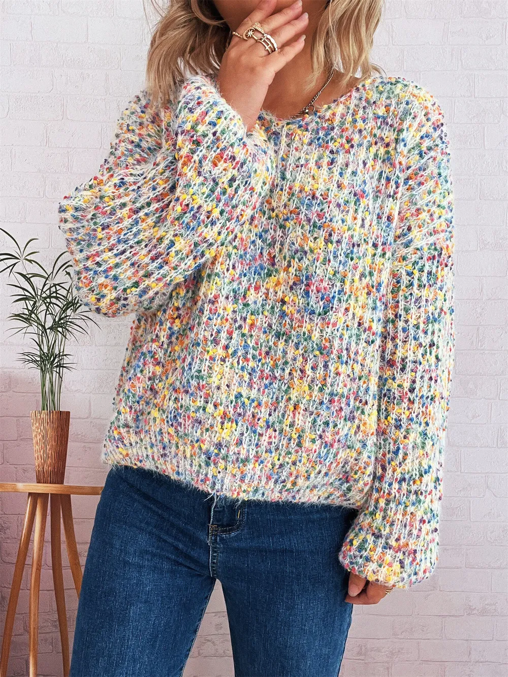 Colorful Long Sleeve Sweater, image 23