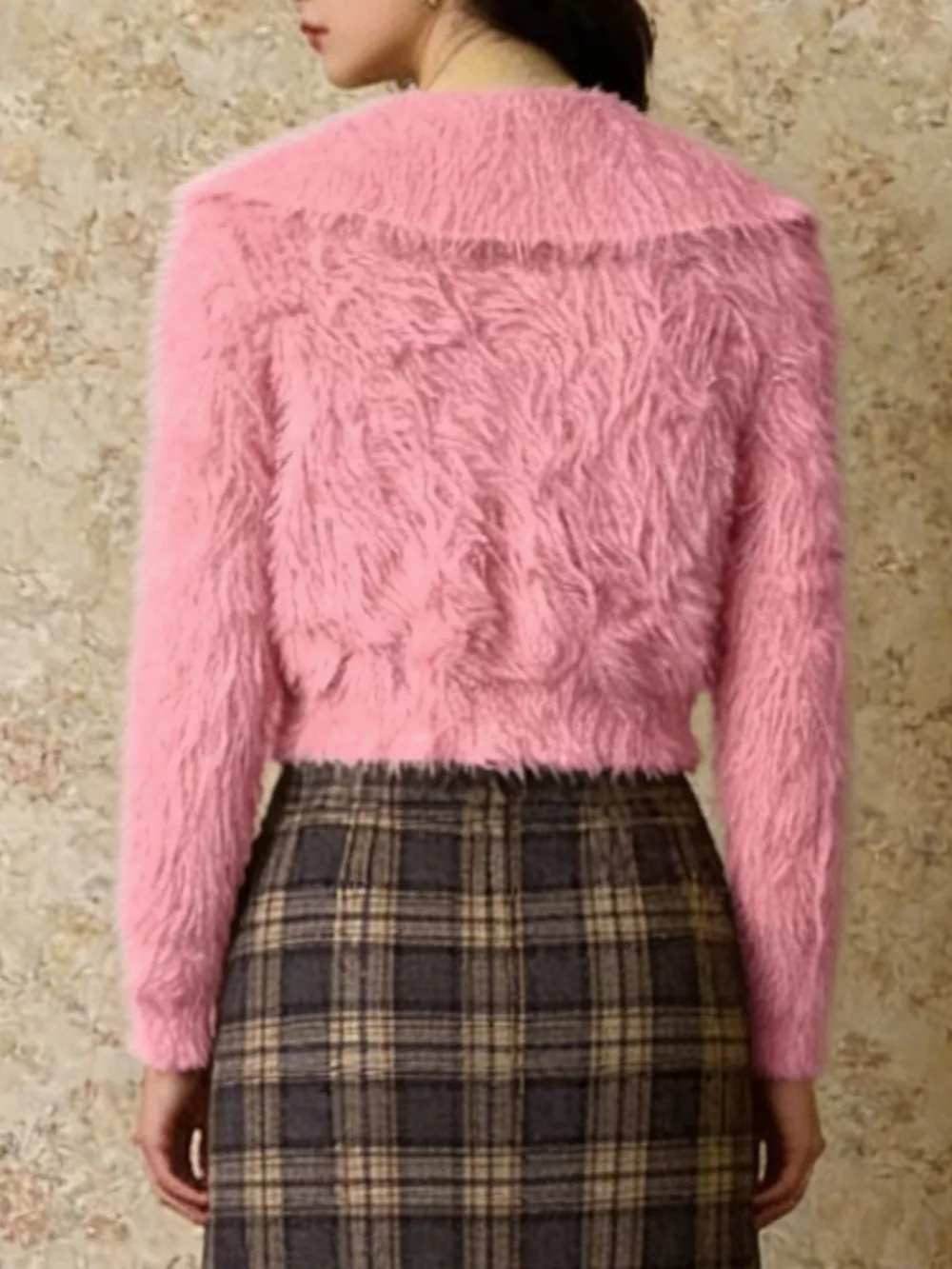 Fluffy Knit Zip-Up Outerwear, image 7