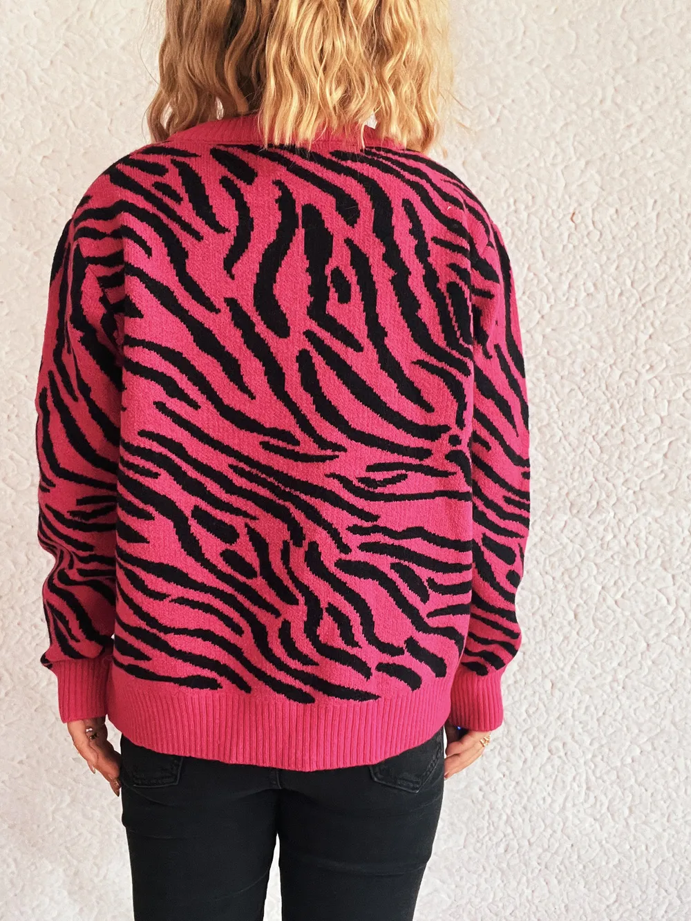 Zebra Print Zip Up Cardigan, image 28