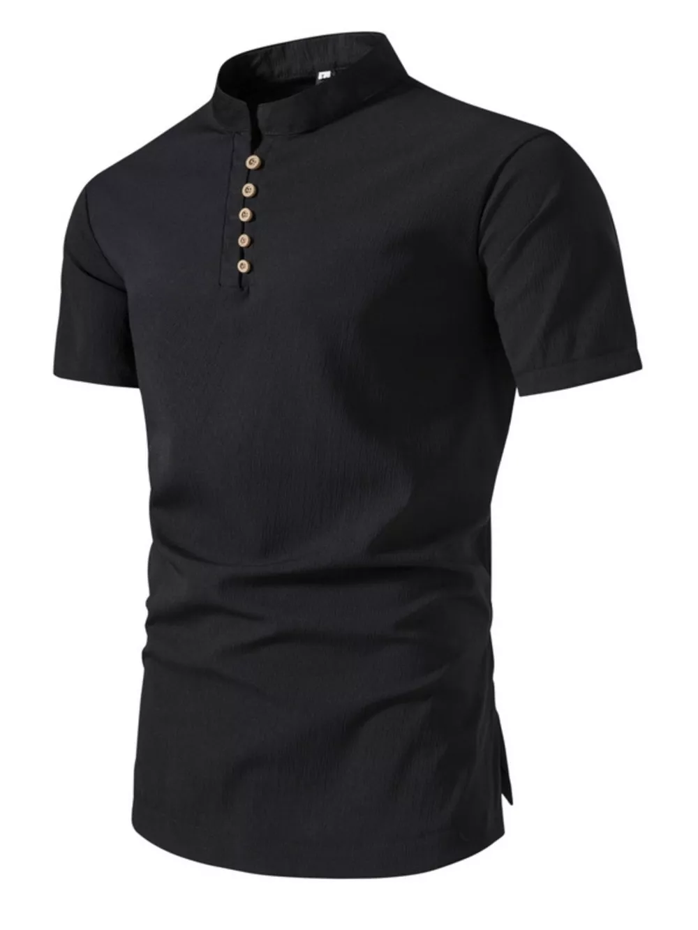 Men's Plus Size Button Detail Short Sleeve Shirt, image 4