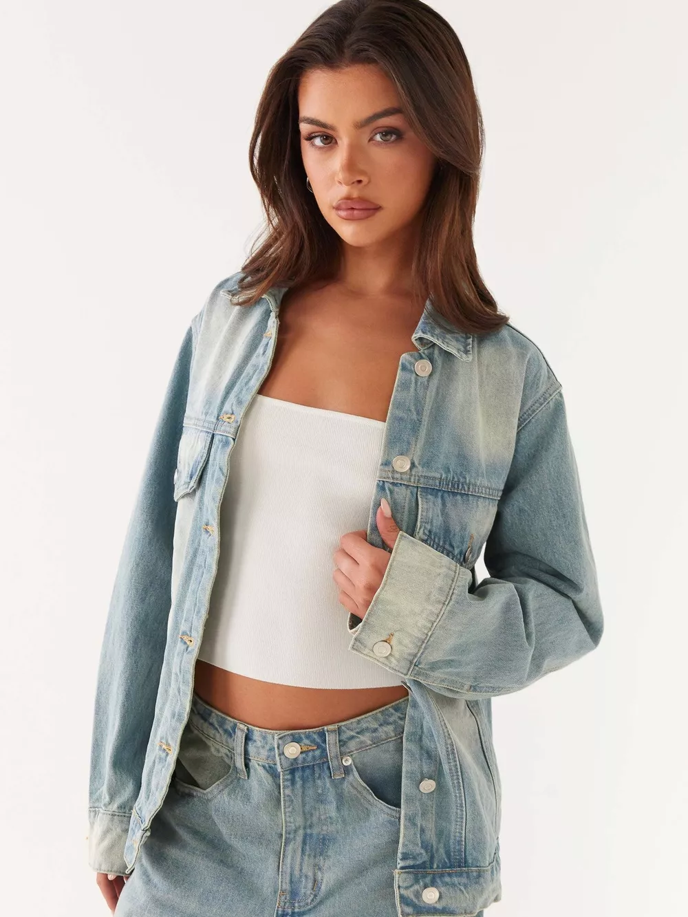 Button Up Denim Jacket and Jeans Set, image 2