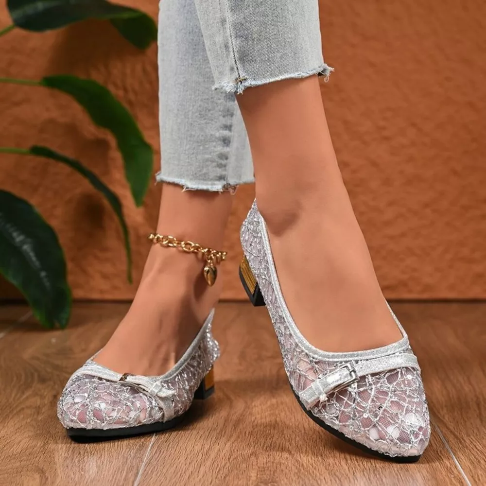 Point Toe Block Heels Loafers, image 4